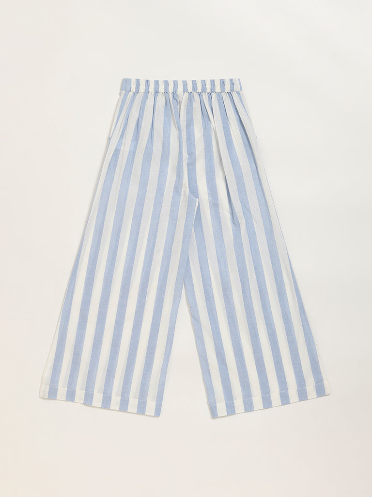 Utsa Kids Blue Striped Palazzos (8 -14yrs)