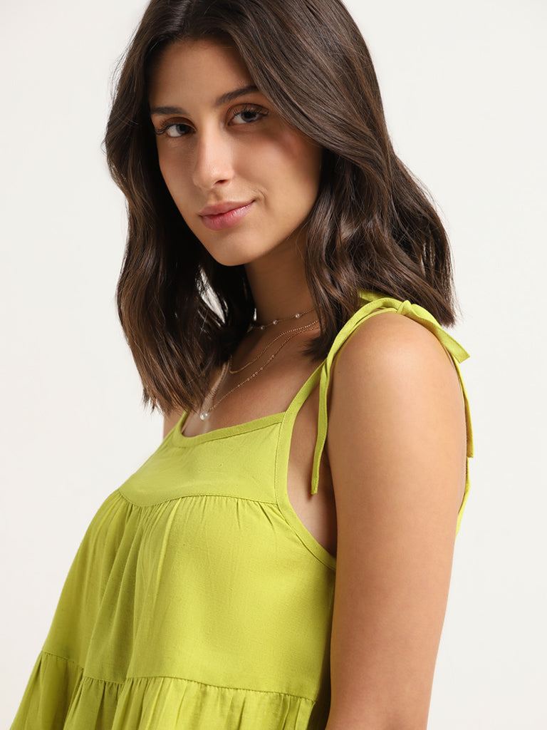 Wunderlove Lime Cotton Beach Dress