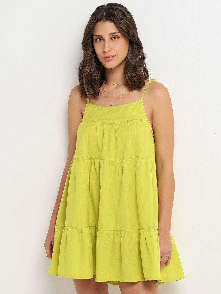 Wunderlove Lime Cotton Beach Dress