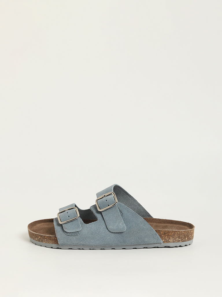 LUNA BLU Blue Double Band Comfort Sandals