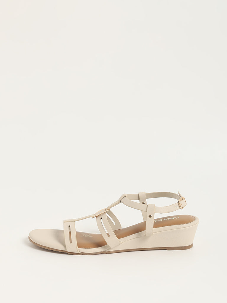 LUNA BLU Ivory Sling-Back Sandals