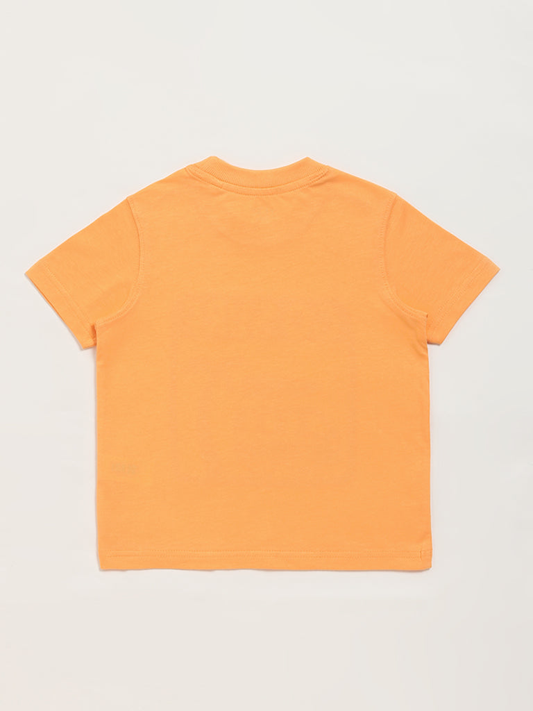 HOP Kids Orange Embroidered T-Shirt