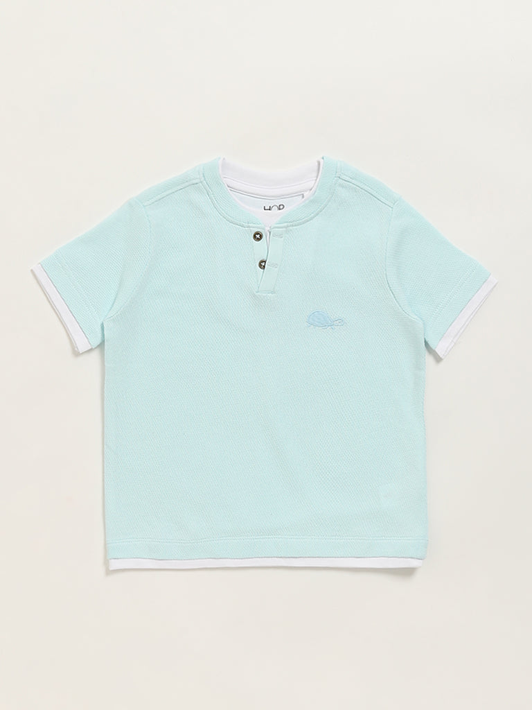 HOP Kids Blue Henley T-Shirt