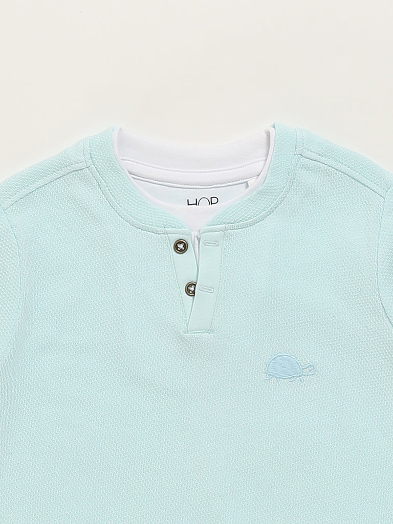 HOP Kids Blue Henley T-Shirt