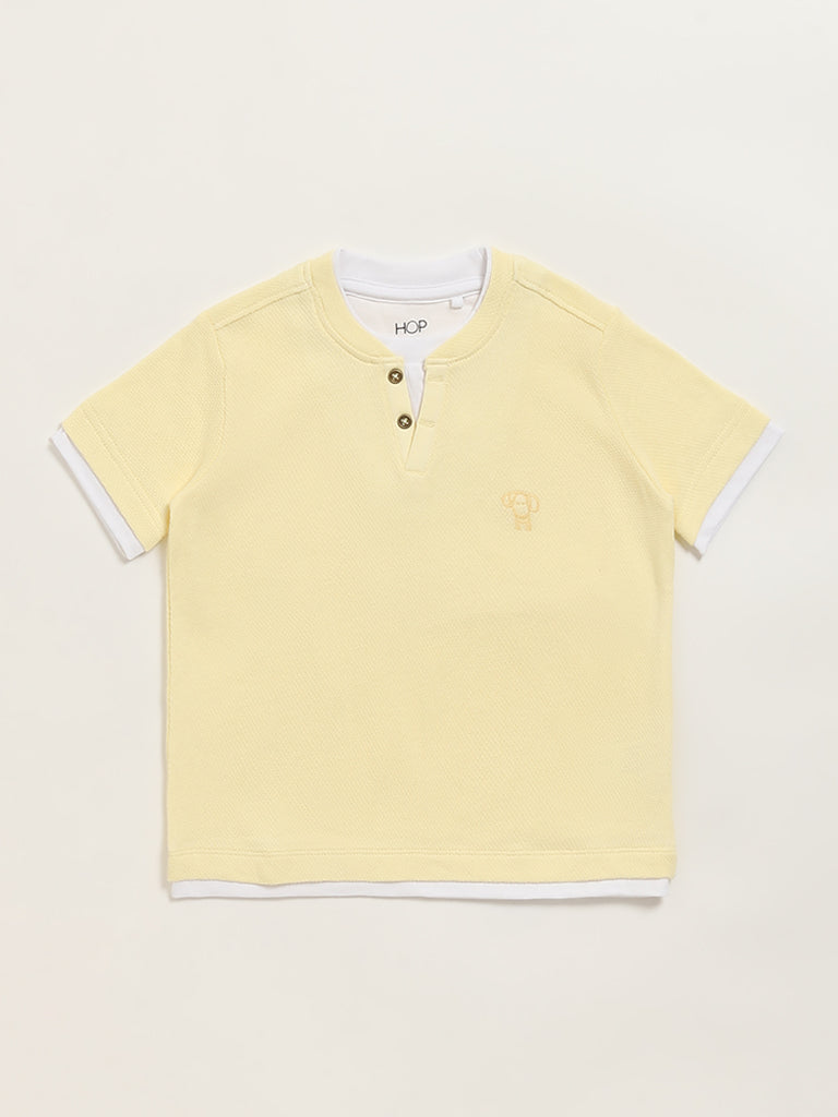 HOP Kids Yellow Henley T-Shirt