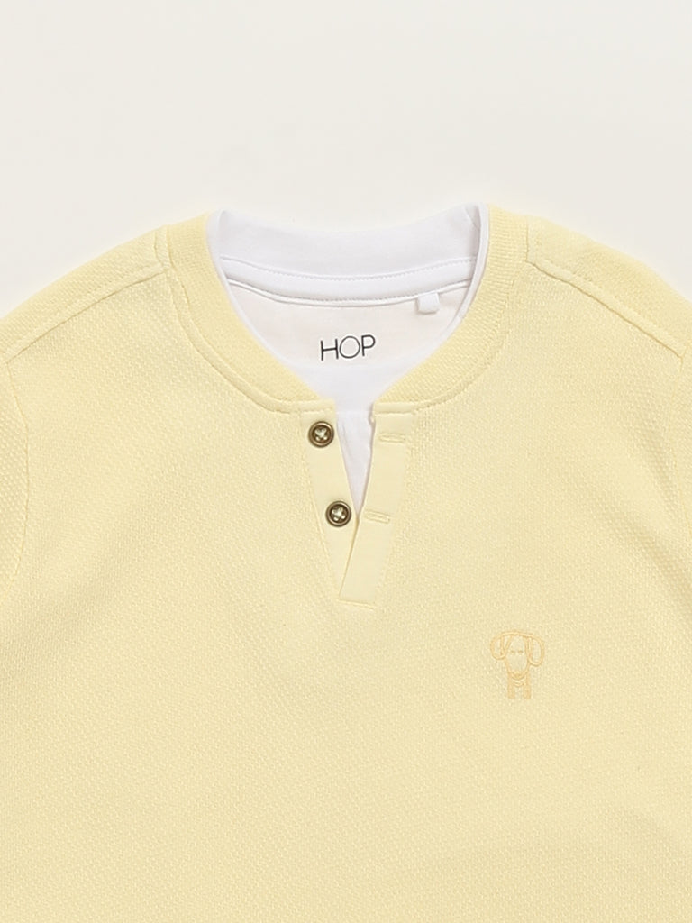 HOP Kids Yellow Henley T-Shirt