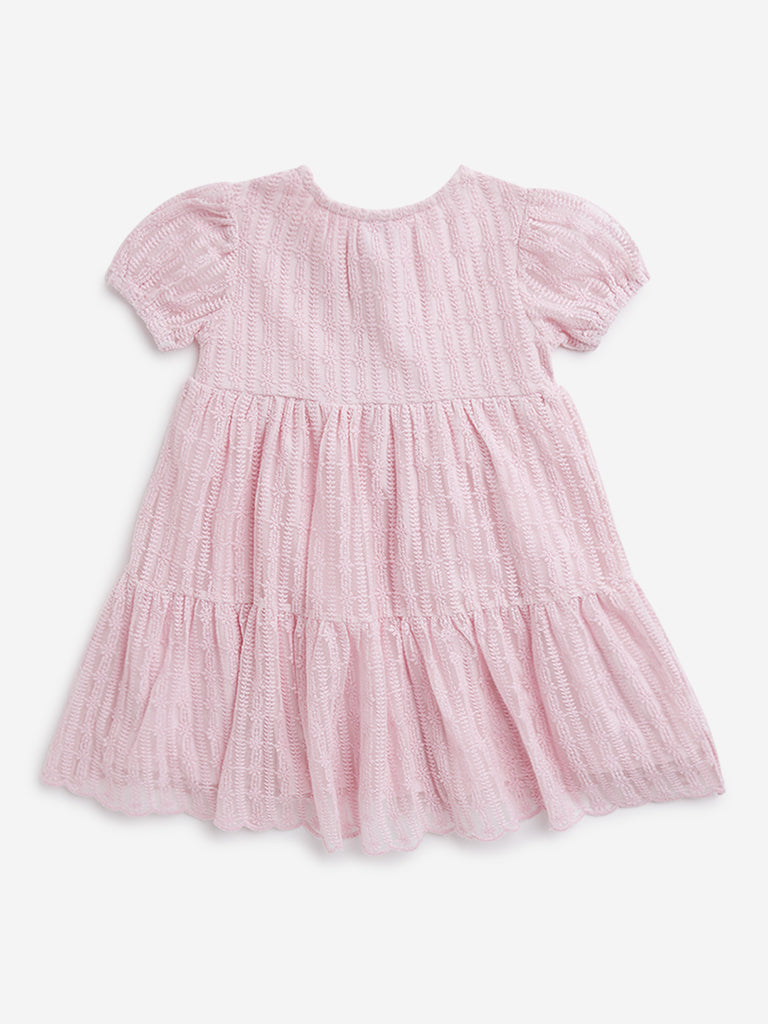 HOP Kids Pink Embroidered Dress