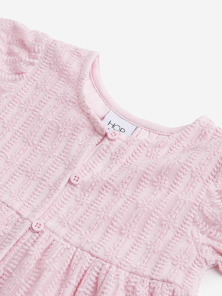 HOP Kids Pink Embroidered Dress