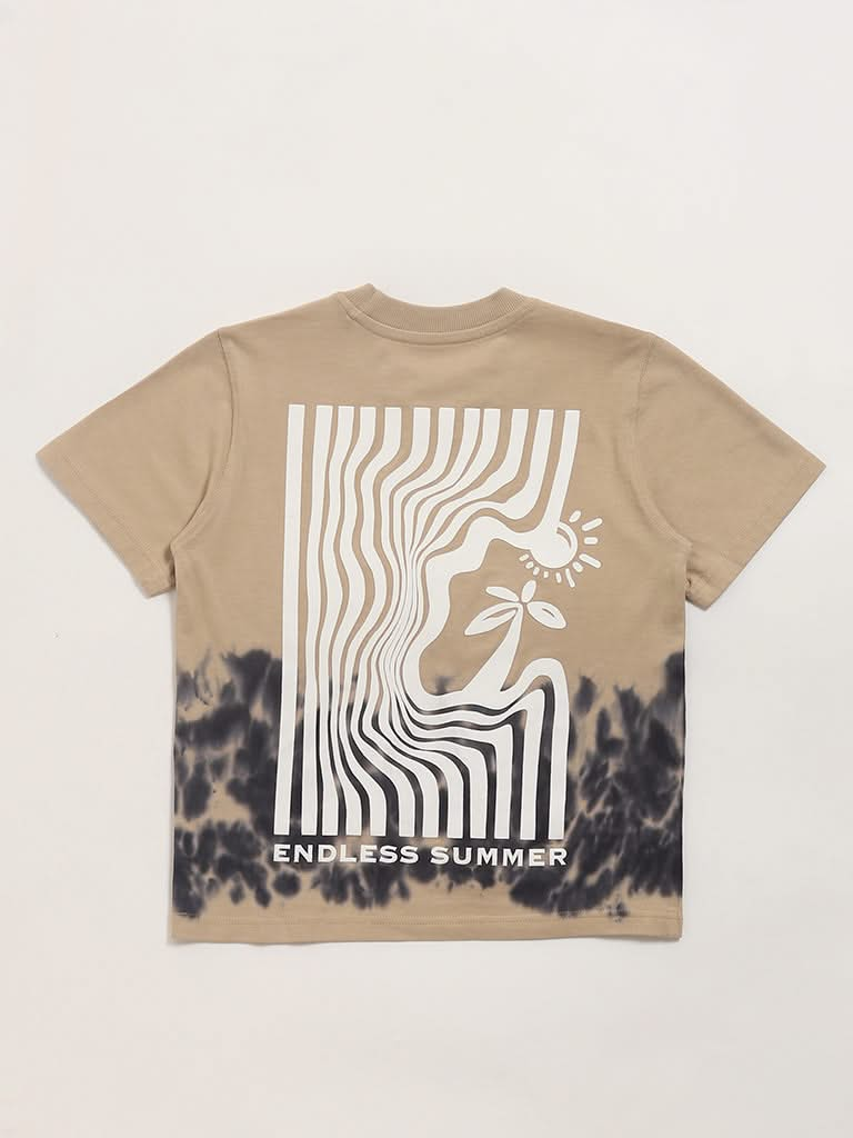 Y&F Kids Beige Tie-Dye T-Shirt