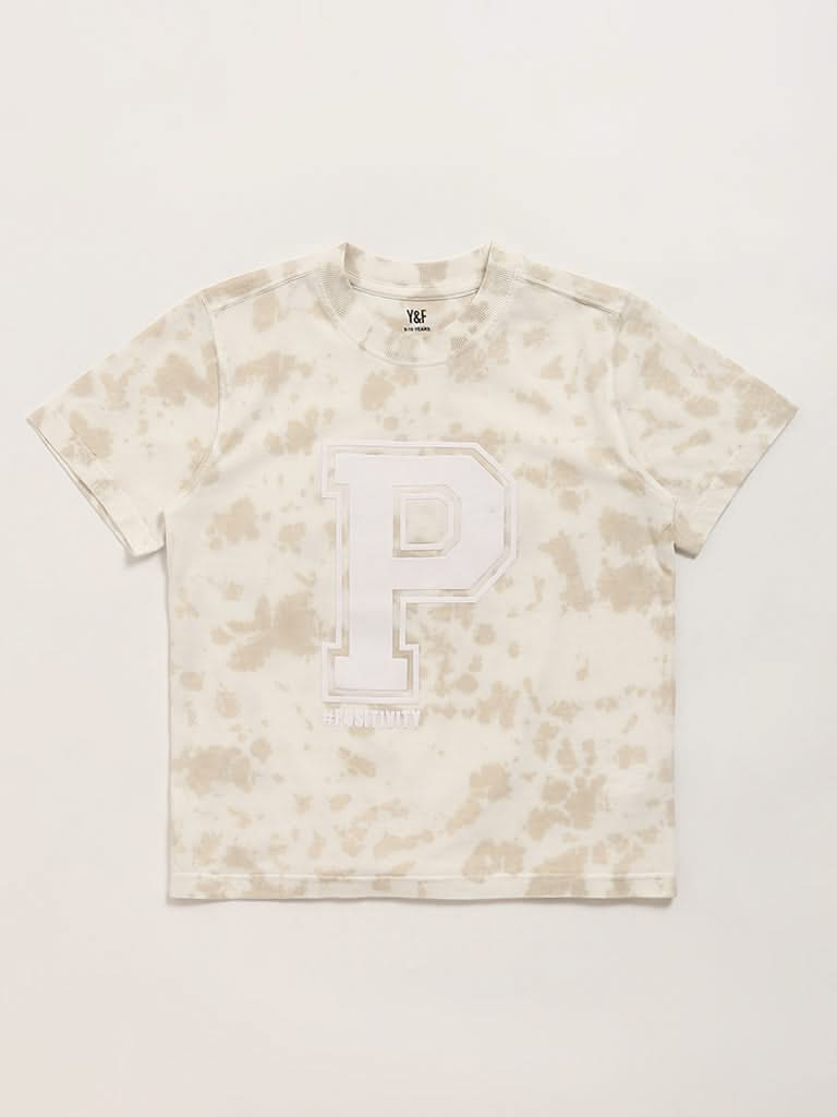 Y&F Kids Cream Tie-Dye T-Shirt