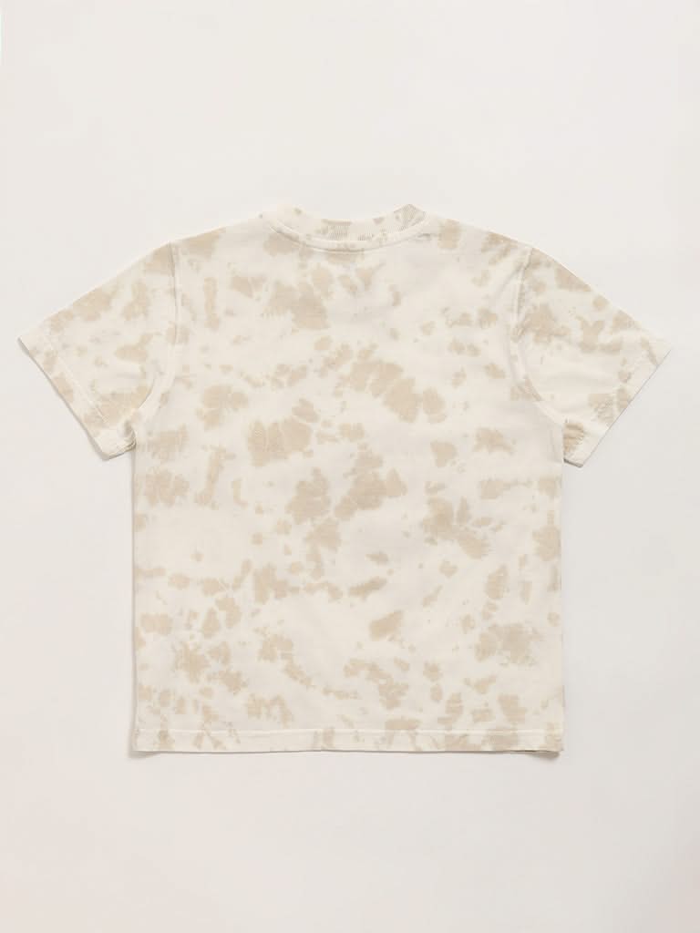 Y&F Kids Cream Tie-Dye T-Shirt