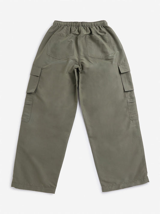 Y&F Kids Olive Cargo-Style Mid-Rise Pants