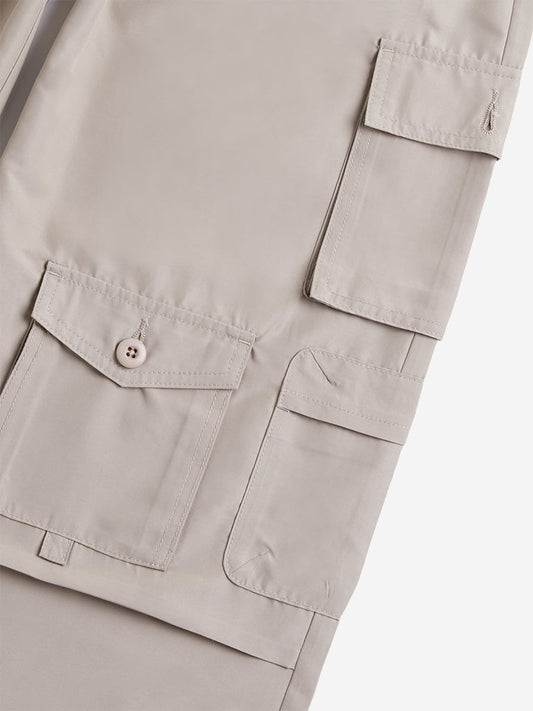 Y&F Kids Beige Cargo-Styled Mid Rise Trousers