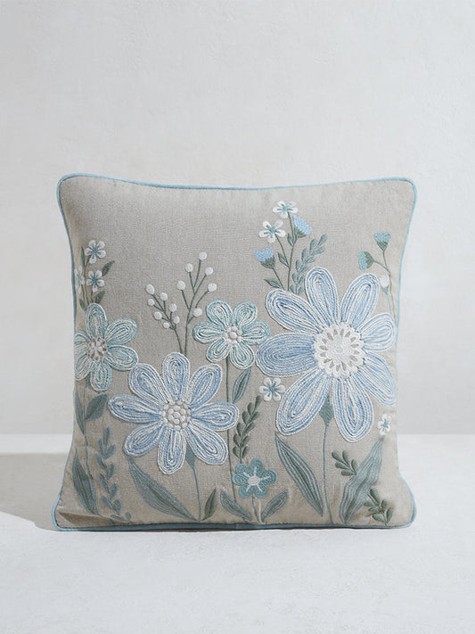 Westside Home Aqua Daisy Print Cushion Cover