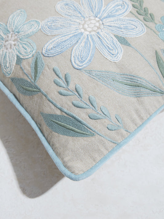 Westside Home Aqua Daisy Print Cushion Cover