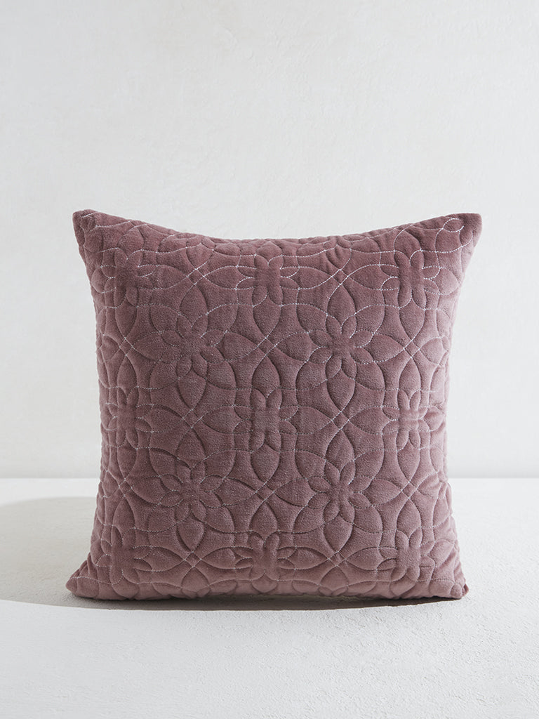 Westside Home Dusty Pink Geometrical Floral Design Cushion Cover