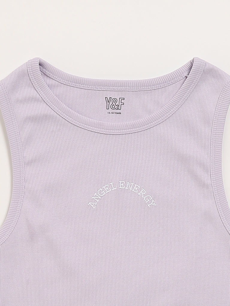 Y&F Kids Lilac Self-Striped Tank Top