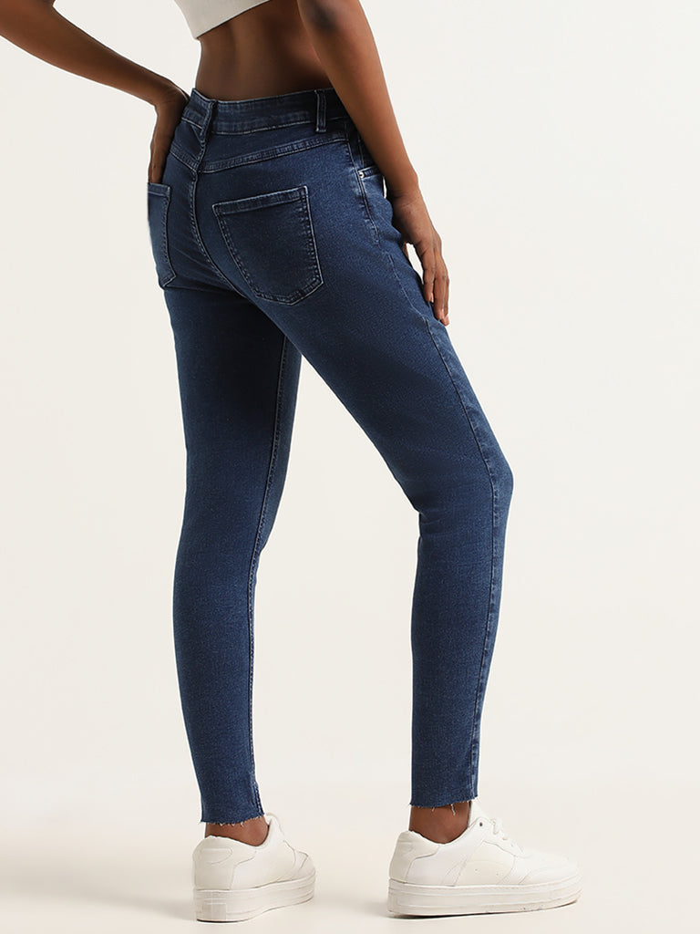 Nuon Blue Mid Rise Slim Fit Jeans