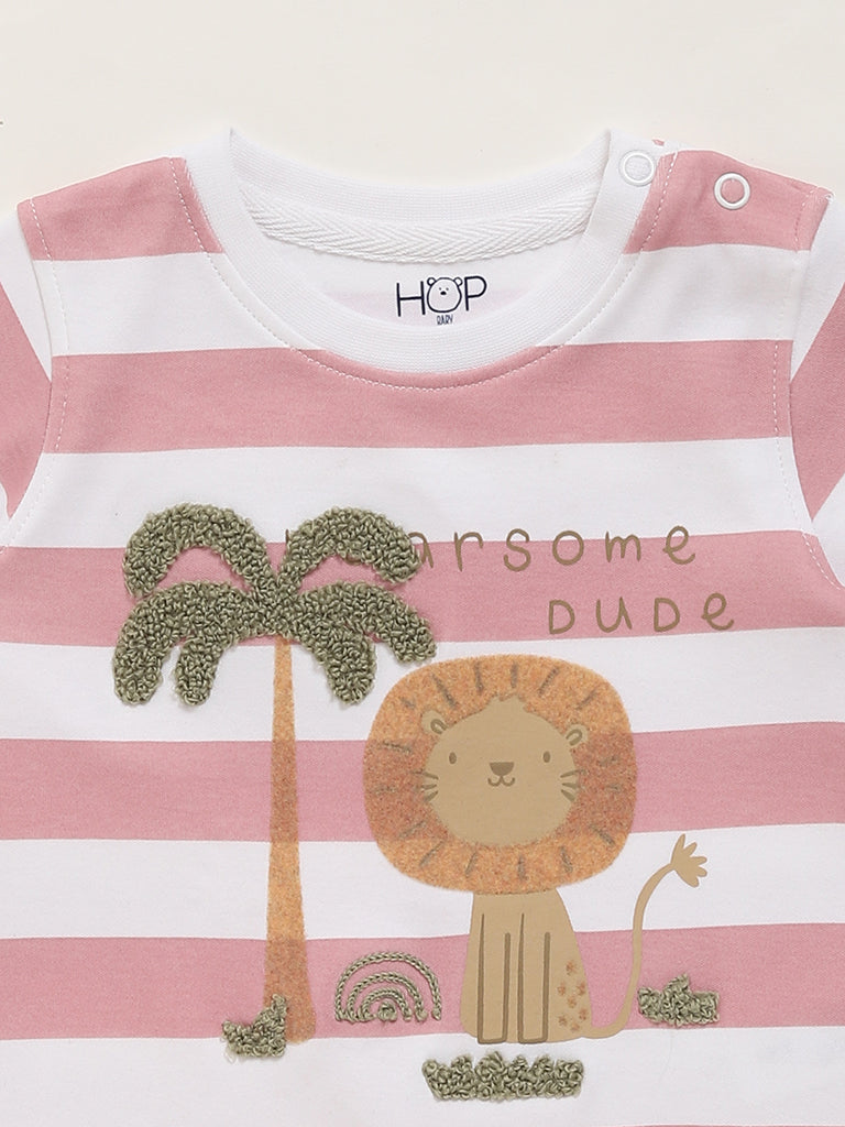 HOP Baby Pink Striped T-Shirt