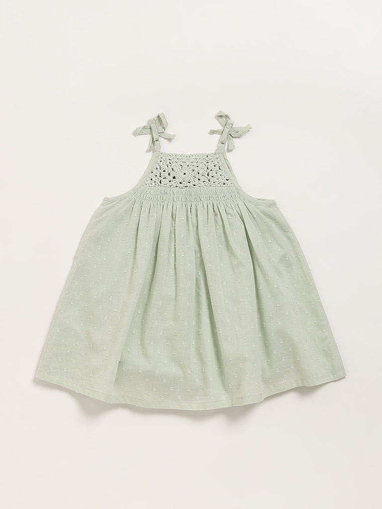 HOP Baby Green Crochet Dress