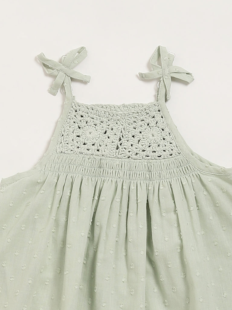 HOP Baby Green Crochet Dress