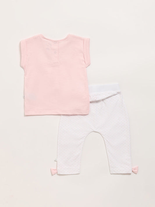 HOP Baby Pink T-Shirt with Pants Set