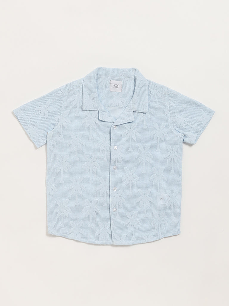 HOP Kids Blue Patterned -Knit Resort Shirt