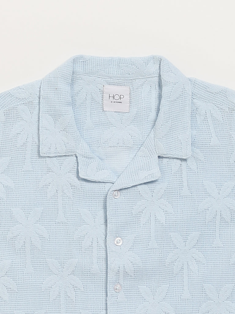 HOP Kids Blue Patterned -Knit Resort Shirt