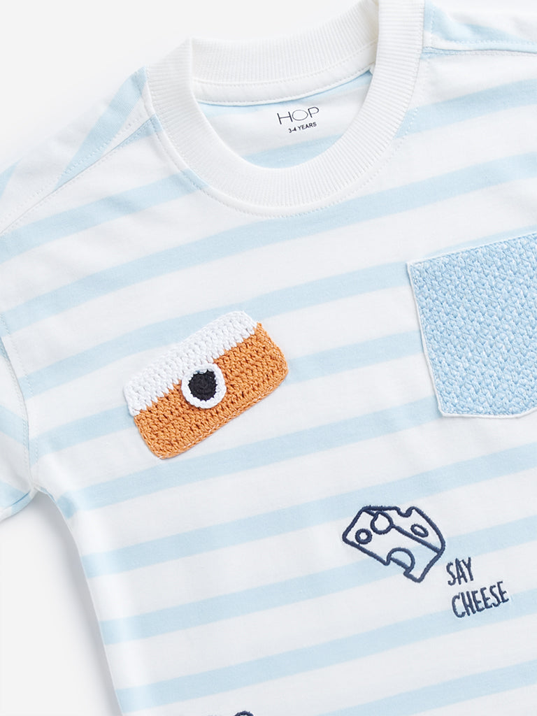 HOP Kids Blue Striped T-Shirt