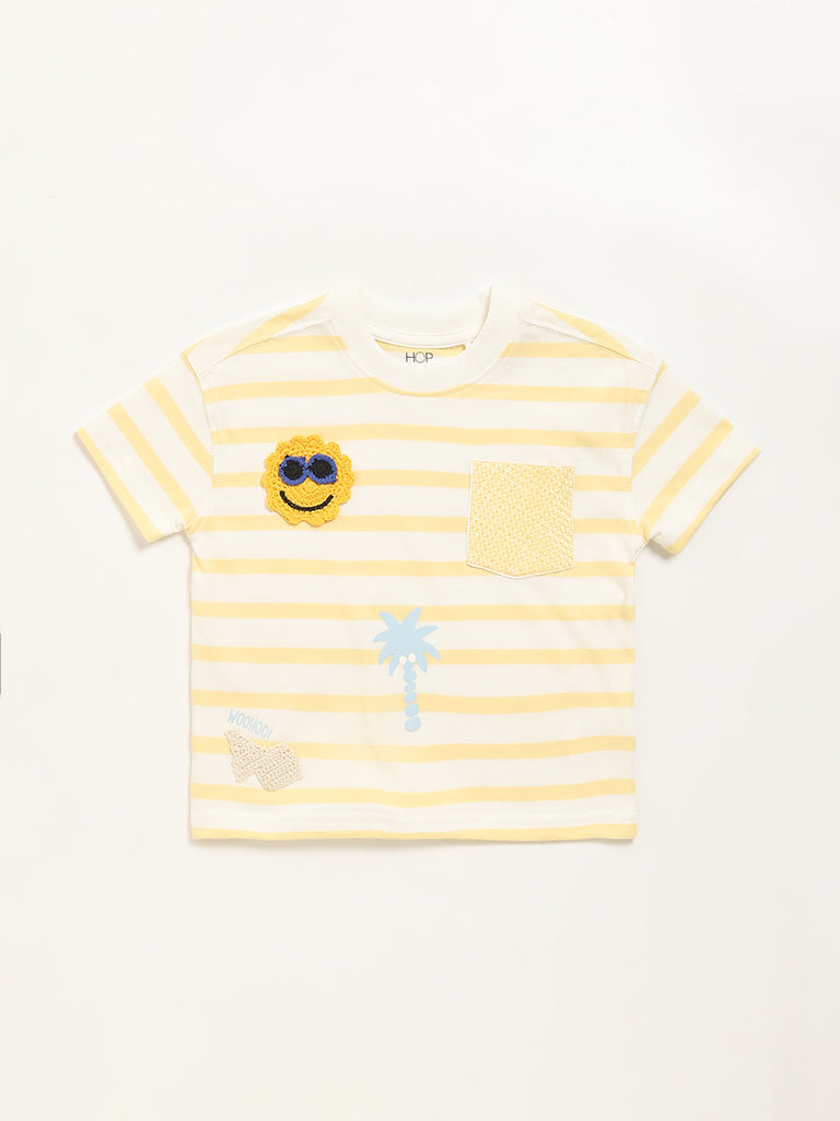 HOP Kids Yellow Striped T-Shirt