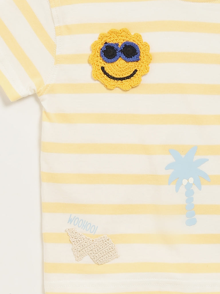 HOP Kids Yellow Striped T-Shirt