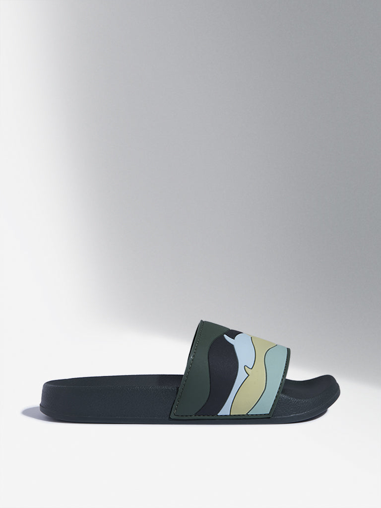 Yellow Navy Pool Slides