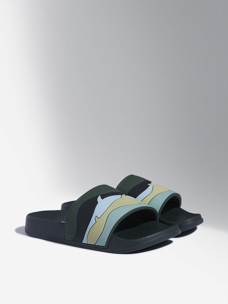 Yellow Navy Pool Slides