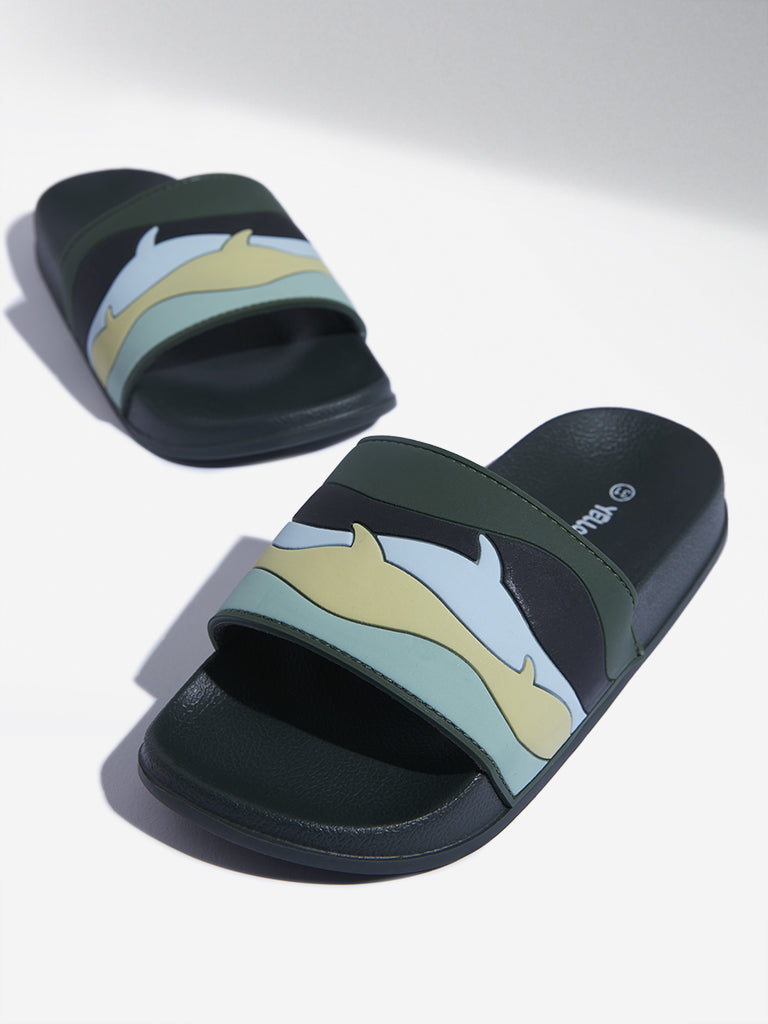 Yellow Navy Pool Slides