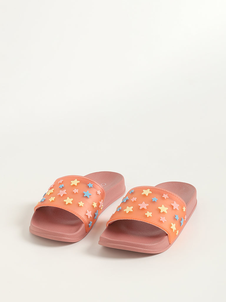 Yellow Coral Star Design Slides