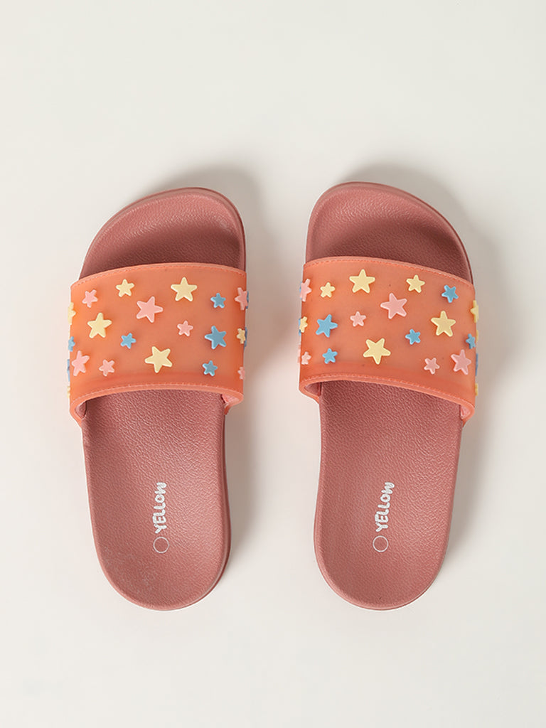 Yellow Coral Star Design Slides