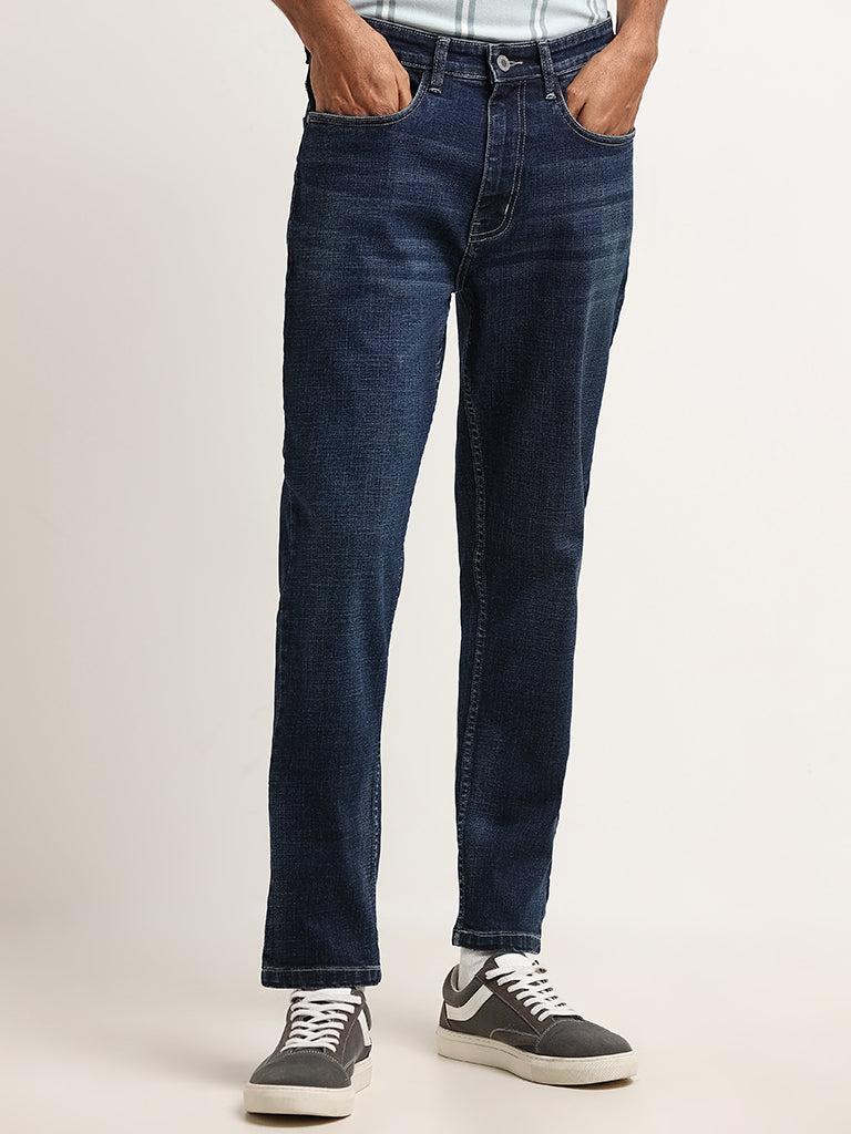 Nuon Blue Mid Rise Slim Fit Jeans