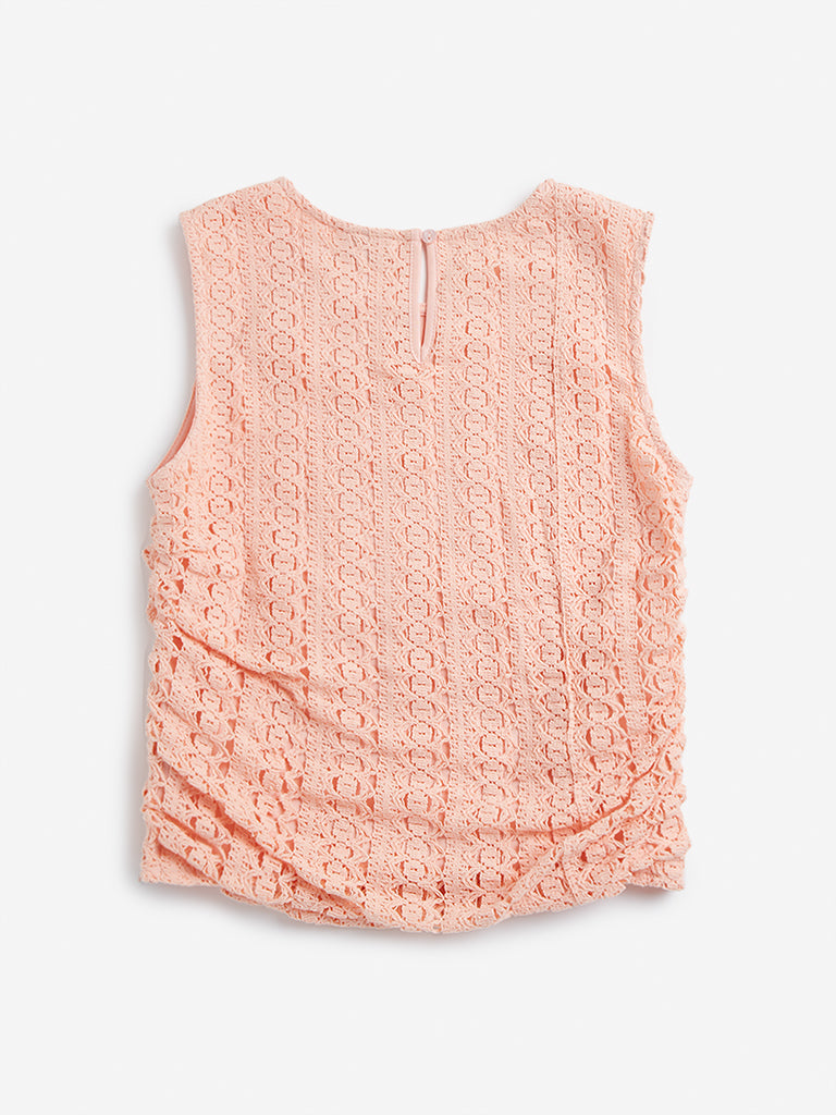 Y&F Kids Peach Self-Textured Top