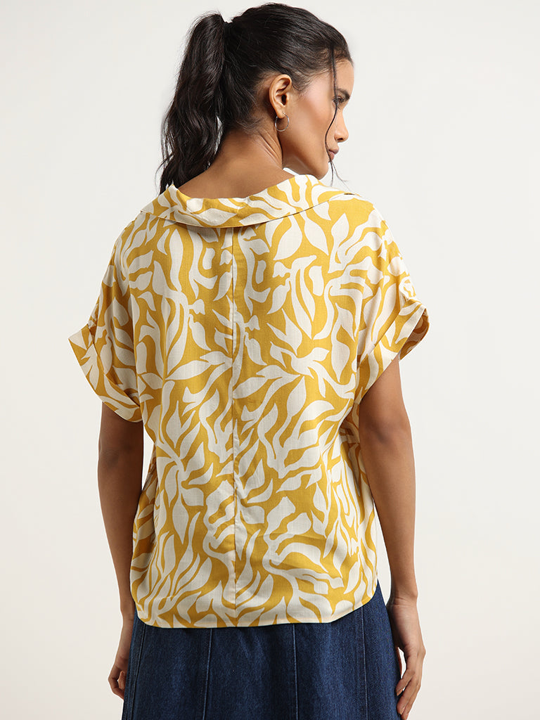 LOV Yellow Printed Top