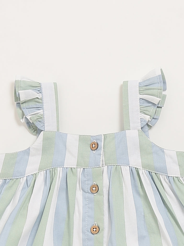 HOP Baby Sage Flounce Trimmed Top & Shorts Set