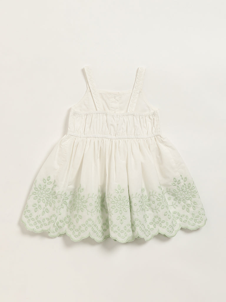 HOP Baby White Schiffli Dress