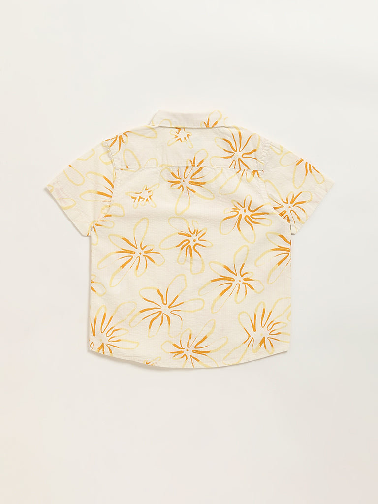 HOP Kids Yellow Floral Print Shirt