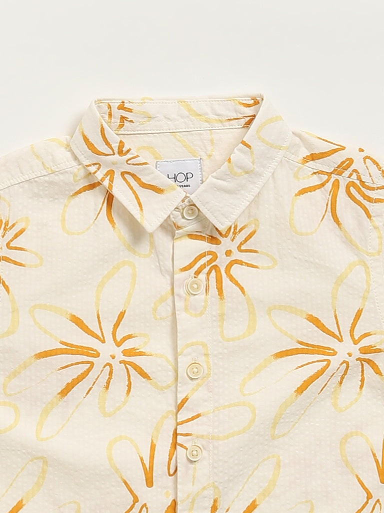 HOP Kids Yellow Floral Print Shirt