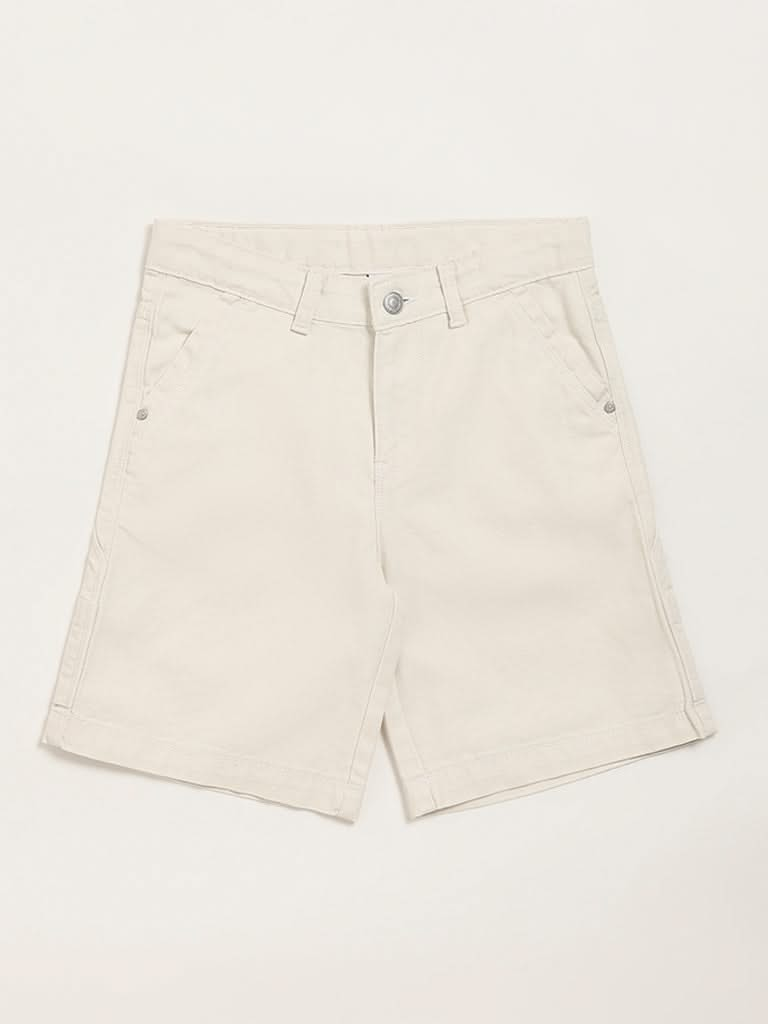 Y&F Kids Cream Bermuda Shorts