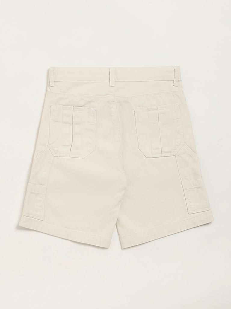 Y&F Kids Cream Bermuda Shorts