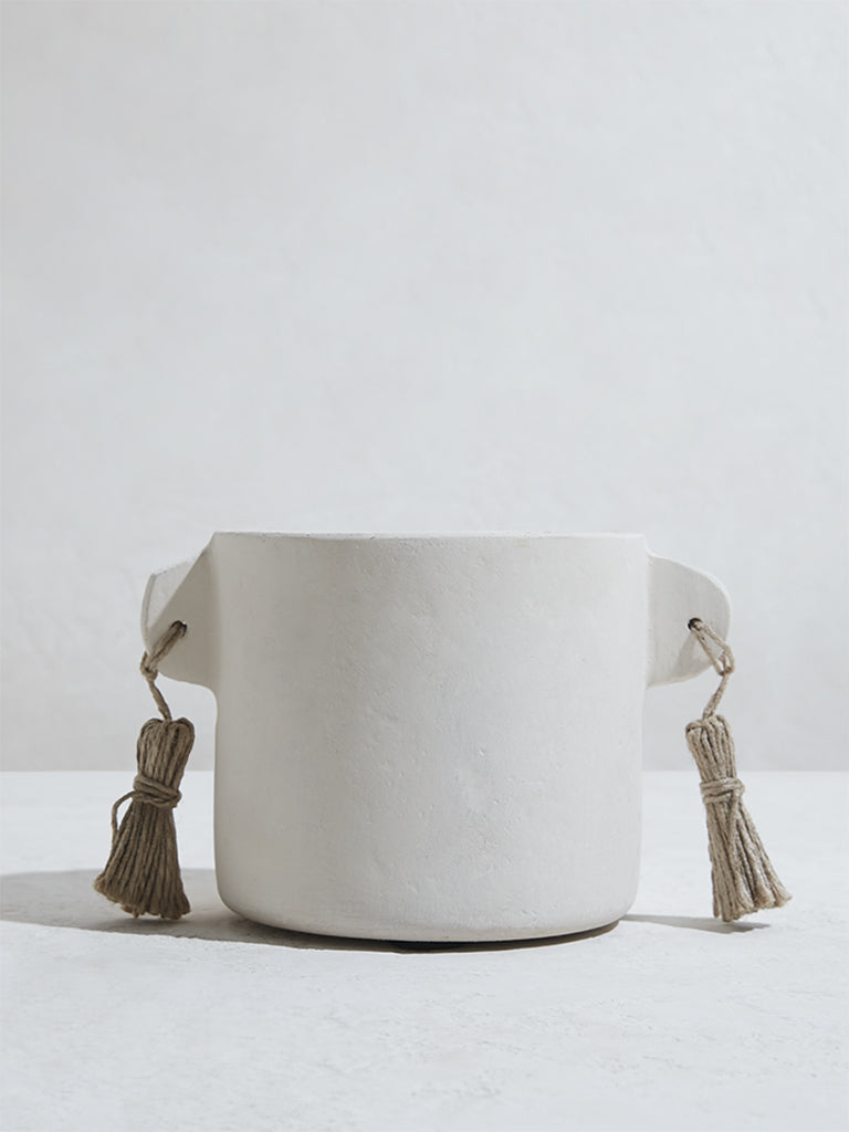 Westside Home Off-White Paper Mache Planter