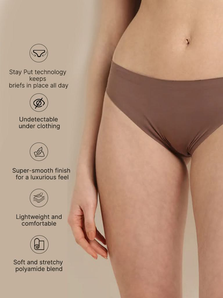 Wunderlove Brown High-Leg Invisible Brief