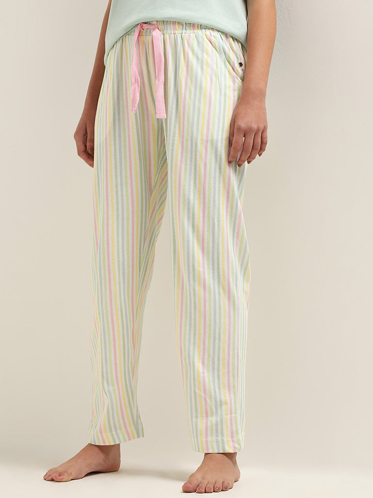 Wunderlove Multicolored Striped Cotton Pyjamas