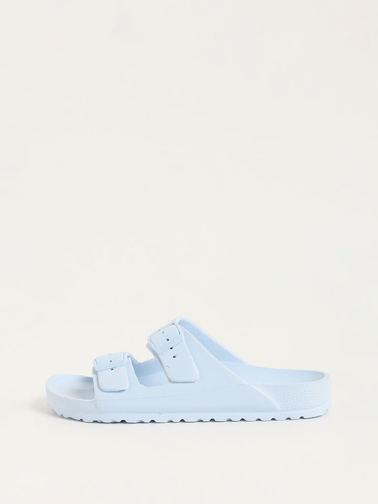 LUNA BLU Blue Buckle-Strap Chunky Flip-Flop