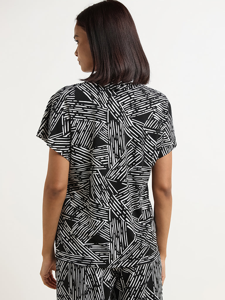 Wardrobe Black Printed Top